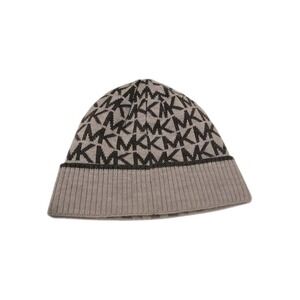 MICHAEL KORS MK Stretch Knit Beanie Cap Hat Gray One Size